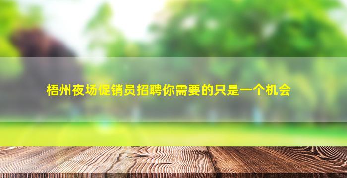 梧州夜场促销员招聘你需要的只是一个机会